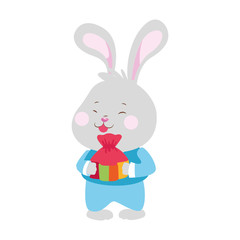 lucky bag and cute rabbit icon