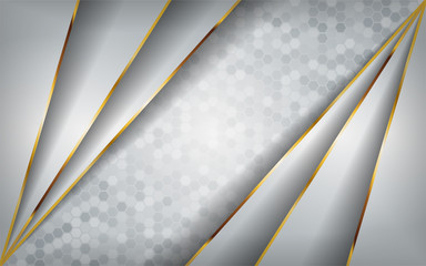 luxurious modern abstract white with golden lines background.