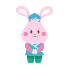 Cartoon Rabbit icon, flat design