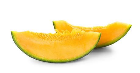 Sweet cut melon on white background