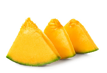 Sweet cut melon on white background