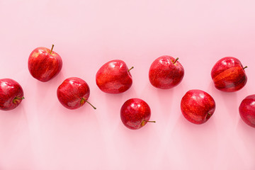 Ripe apples on color background