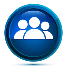 Group icon elegant blue round button illustration