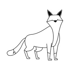 cartoon fox icon, flat design