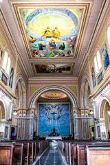 Fototapeta na wymiar Marilia, Sao Paulo, Brazil, September 11, 2019, Inside of the Cathedral of Sao Bento in Marília city.
