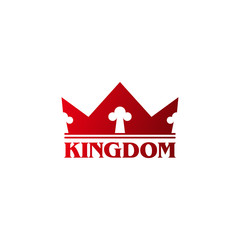 Modern royal logo with red crown elements