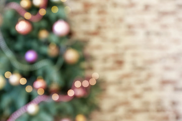 Obraz na płótnie Canvas Decorated Christmas tree, blurred view