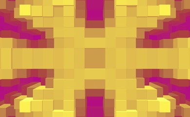 Cube 3d extrude symmetry background, ornament repeat.