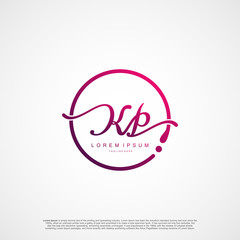 Initial Letter KP Logo Elegant Minimalist Signature Modern Logotype.