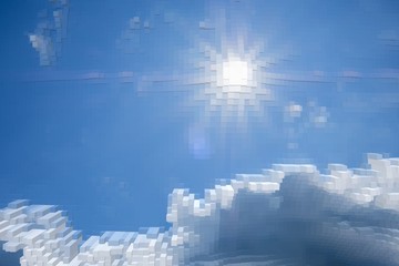 Fototapeta na wymiar Abstract sky background extrude cube, texture technology.