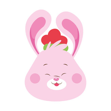 Cartoon Rabbit icon, flat design
