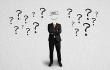 headless businessman with idea