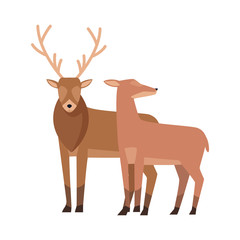 horned deer icon, colorful design