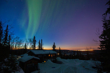 Northern Lights over the House on the Hill