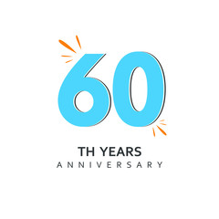 60 Year Anniversary Vector Template Design Illustration