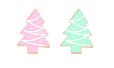 Christmas Tree winter Cookie Vector 