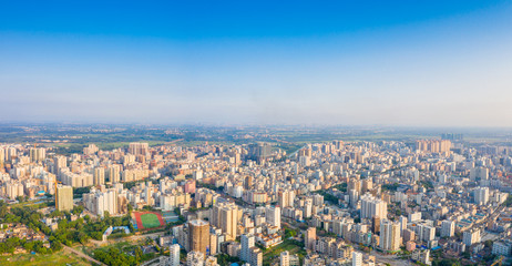Aerial view of towns in suixi county, zhanjiang city, guangdong province, China