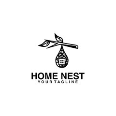 home nest property nature logo design