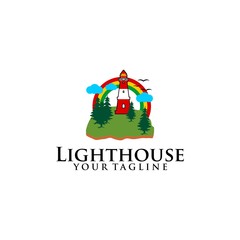 light house vector logo design