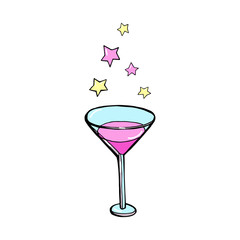 Hand drawn illustration of cocktail. MARTINI. Vector collection.