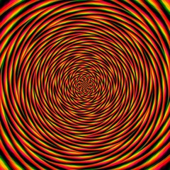 Illusion background spiral pattern zig-zag, psychedelic swirl.