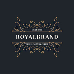 Luxury Royal Logo Template Elegant Ornament for Restaurant, Royalty, Boutique, Cafe, Hotel, Heraldic, Jewelry, Fashion and other