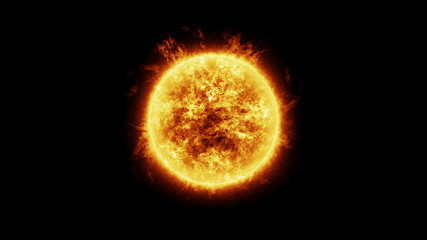 3D rendering of Sun in Space on black background