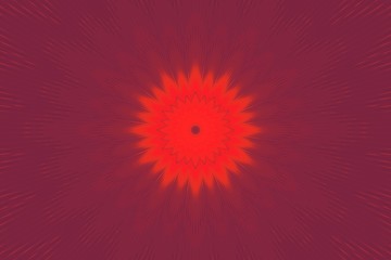 background red kaleidoscope flower pattern. mulberry.