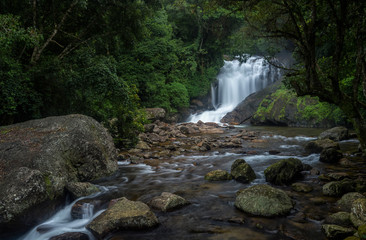 Lakkom Waterfall seen at Munnar,Kerala,India