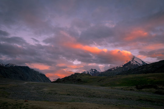 Sunset near Chandrataal Lake in Spiti Valley,Himachal Pradesh,India