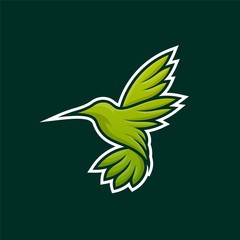 hummingbird logo design vector. with full color style.