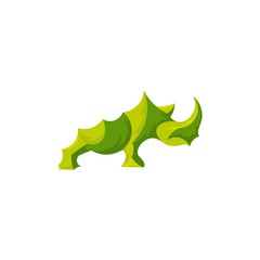 rhino logo design vector. with the concept of green.