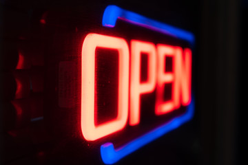 neon open sign at night 