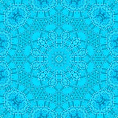 abstract blue ice pattern symmetry. winter wallpaper.