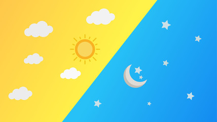 Day and Night or Sun and Moon, abstract texture background for your design.