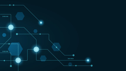 Abstract geometric Circuit connect lines and dots.Simple technology graphic background.Illustration Vector design Network technology and Connection concept.