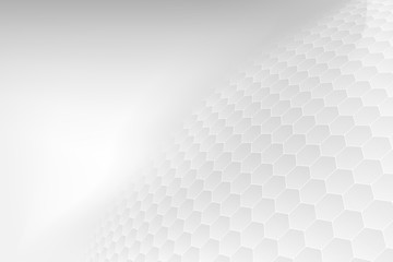 Abstract. Embossed Hexagon , honeycomb white Background.