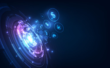 Money transfer. Global Currency. Stock Exchange. Stock vector illustration.