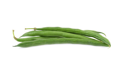 Green beans isolated on white background.