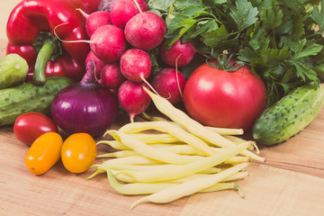 Vegetables containing minerals and vitamins. Best food for slimming and dieting