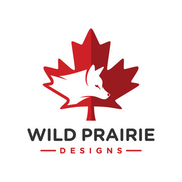Fox animal logo design and symbol of Canada