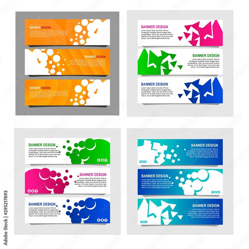 Wall mural bundle of 12 abstract design banner web template.vector design