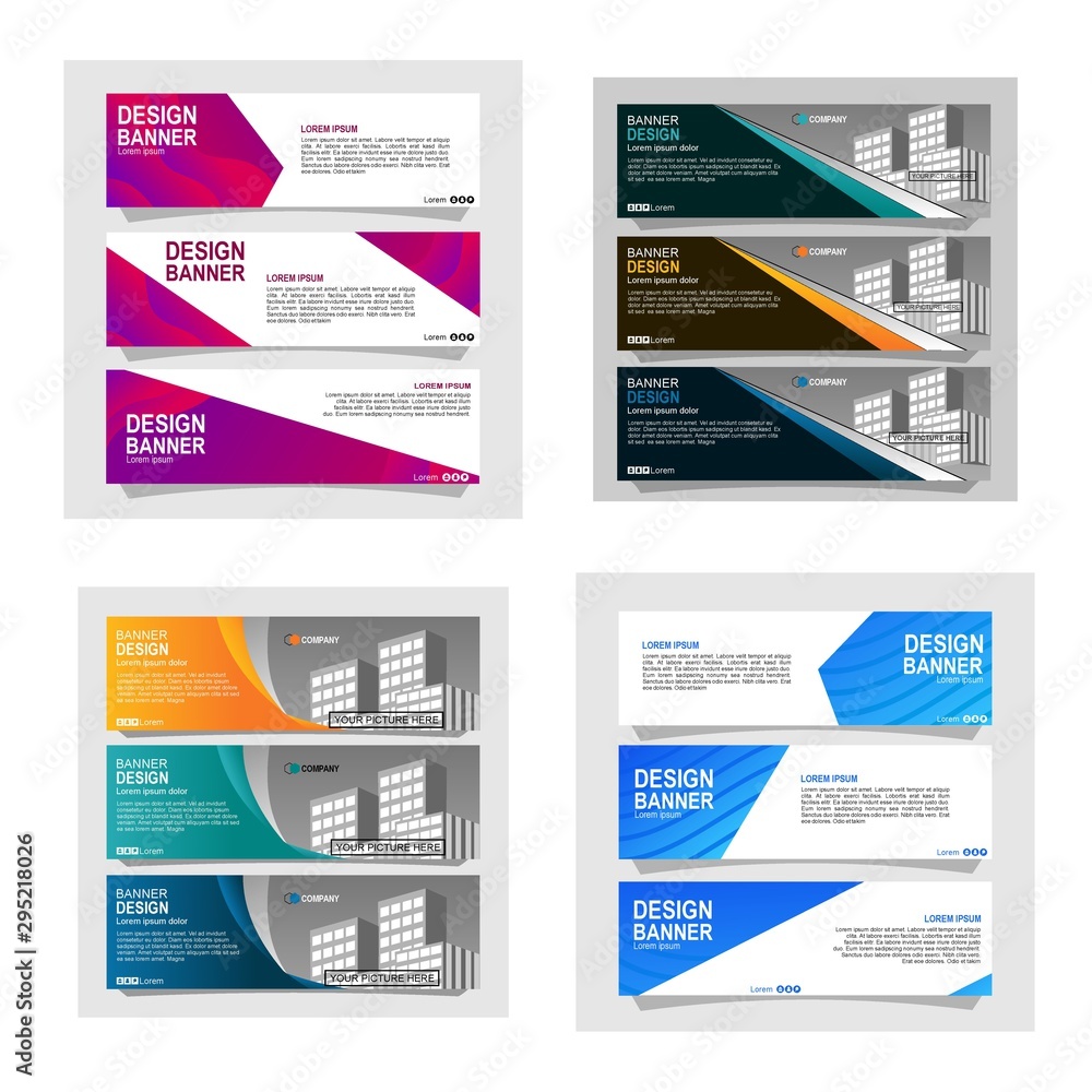Sticker bundle of 12 abstract design banner web template.vector design