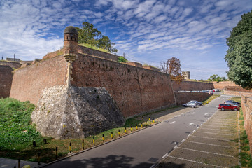 View of the Habsburg fortification bastions on the Kalemegdan Belgrade  fortress in Serbia...