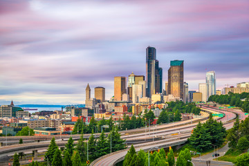 Fototapeta na wymiar Seattle, Washington, USA downtown city skyline