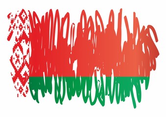 Flag of Belarus, Republic of Belarus. Template for award design, an official document with the flag of Belarus and other uses. Bright, colorful vector illustration.