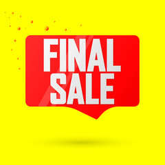 Final Sale, promotion tag design template, discount speech bubble banner, app icon, vector illustration