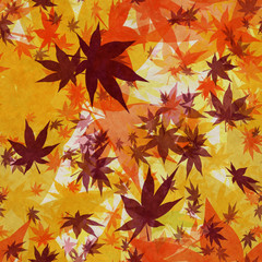 Autumn leaves seamless background