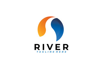 river logo icon vector isolated