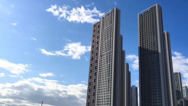 Cityscape with the clear sky at Janghang-dong, Ilsan-gu, Goyang-si, Gyeonggi-do, South Korea